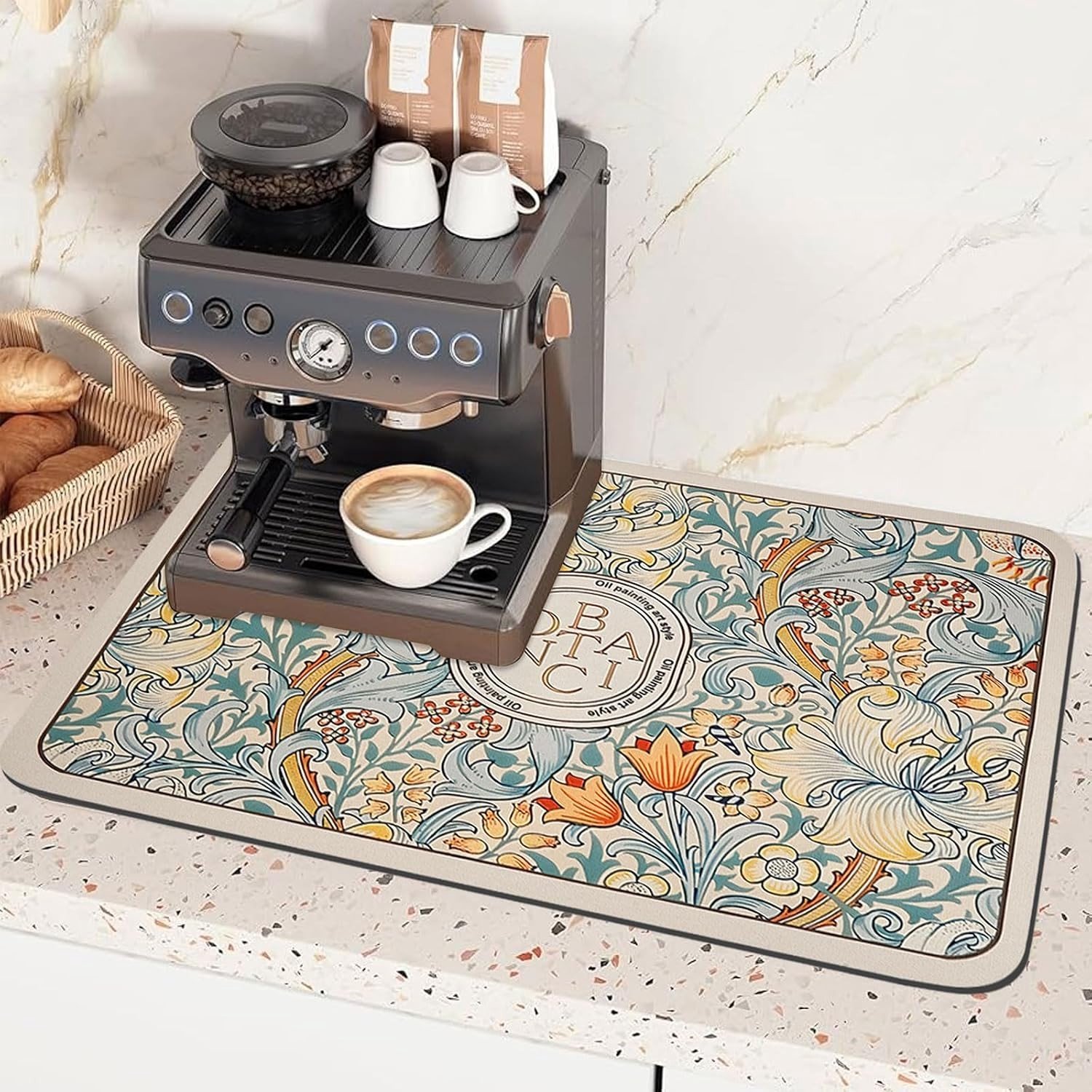 Drainmat voor Koffiezetapparaat, 40 x 50 cm, Antislip Keukenblad Bescherming, Waterdicht en Duurzaam