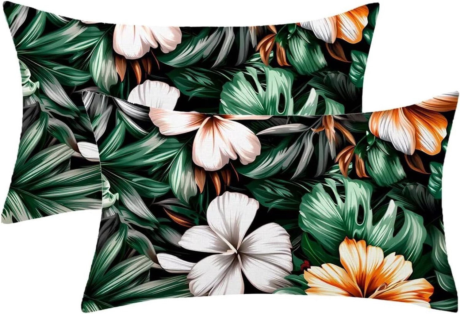 Olijfgroene kussenslopen 70 x 90 cm, outdoor kussenslopen bladpatroon, rechthoekige waterdichte fluwelen kussenslopen met onzichtbare rits, tuinmeubeldecoratie, 70 x 90 cm, model 800