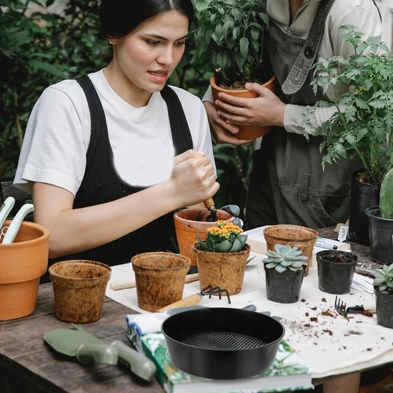5 Stuks Grondzeef Tuinzeef Grondzeef Voor Tuingereedschap Rollende Tuinzeef Filterende Grondfilter Tuingrond Zeefpan Grit Fijne Zwart Plastic — afbeelding 3