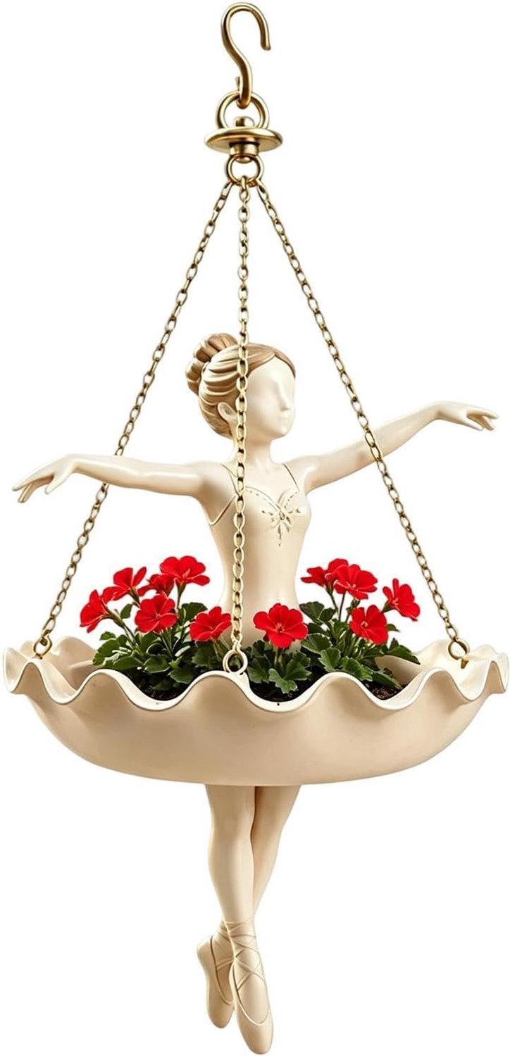 Hars Ballerina Hangende Planter - Swing Bloempot Decoratieve Container