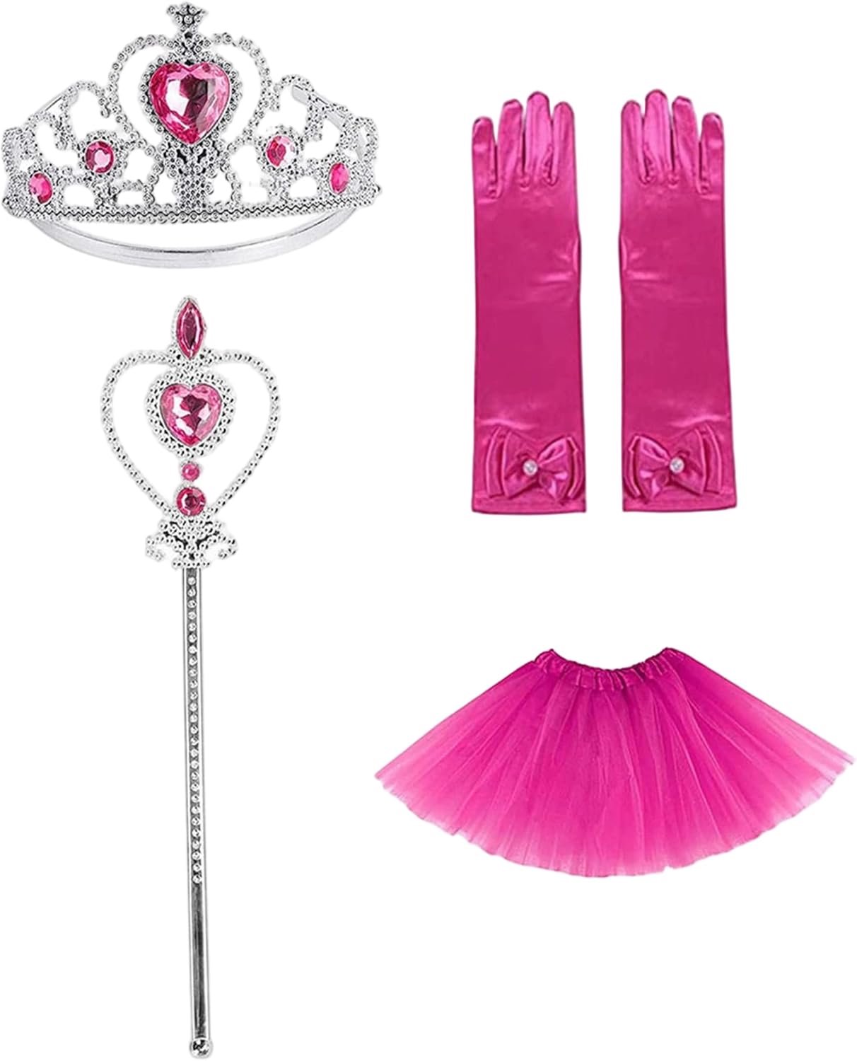 Prinses kostuum, peuter prinses aankleden rose rood 4-delige peuter dress up set iconische stijl comfortabel