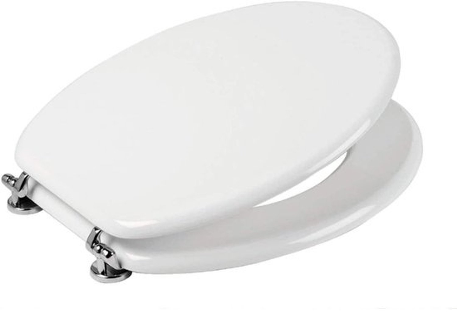 Houten wc-bril - Toiletzitting - Voor het vernieuwen van de badkamer - Gecoat met hars - Rond - Wit
