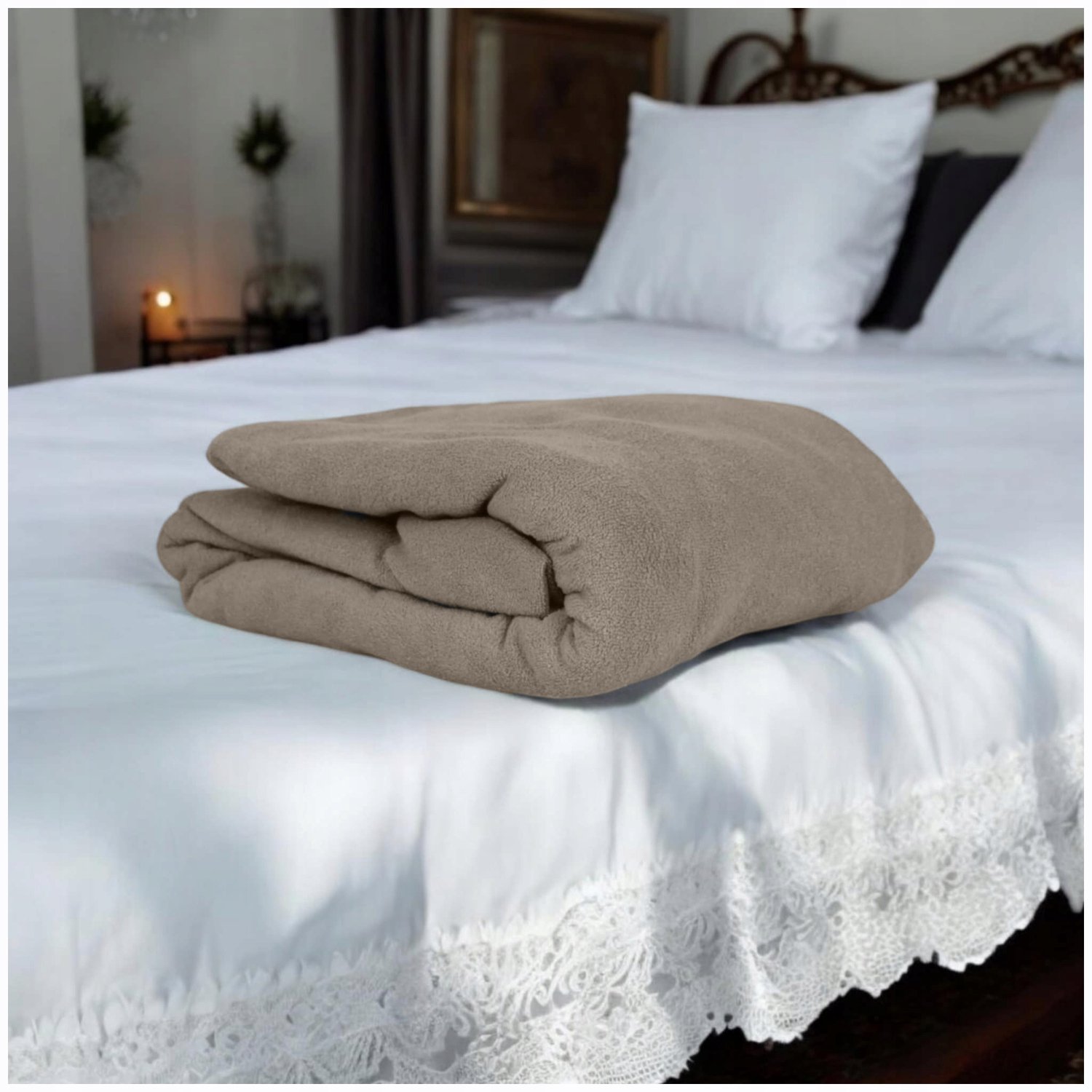 Kam-Pol Jersey Hoeslaken met Elastiek 60x70 Cappuccino