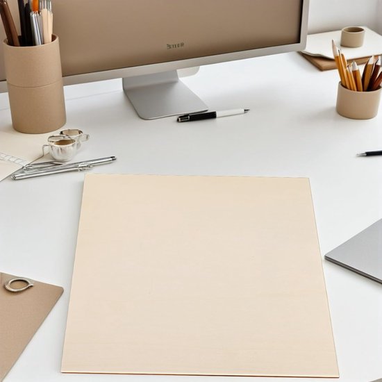 8 stuks white houten vierkantjes - 11,8 inch (30 cm) onafgewerkte houten vierkantjes - schijven/tegels voor knutselen, schilderen en beitsen — afbeelding 3