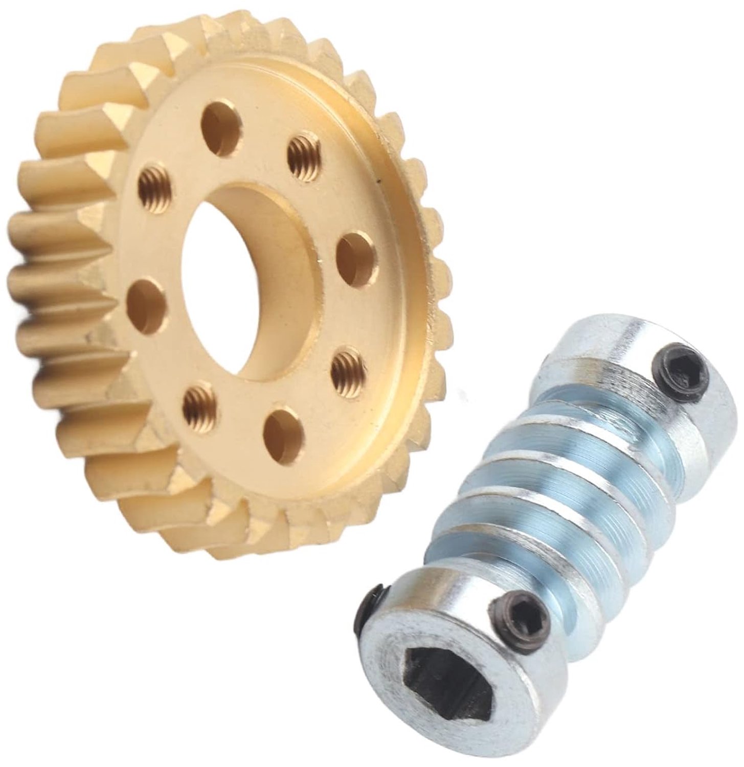 Wormsnelheidsreductiemiddel 28:1 Compacte Tandwielset met Hoge Torsie voor Robotica 6 Mm As Messing en Roestvrij Staal