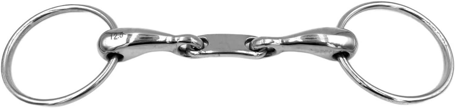 ES0096 gebit ErgoBit Dr. Bristol watertrs dubbel gebroken anatomisch gevormd mondvriendelijk van roestvrij staal ringdiameter 65 mm gebitdikte 16 mm (12,5 cm)
