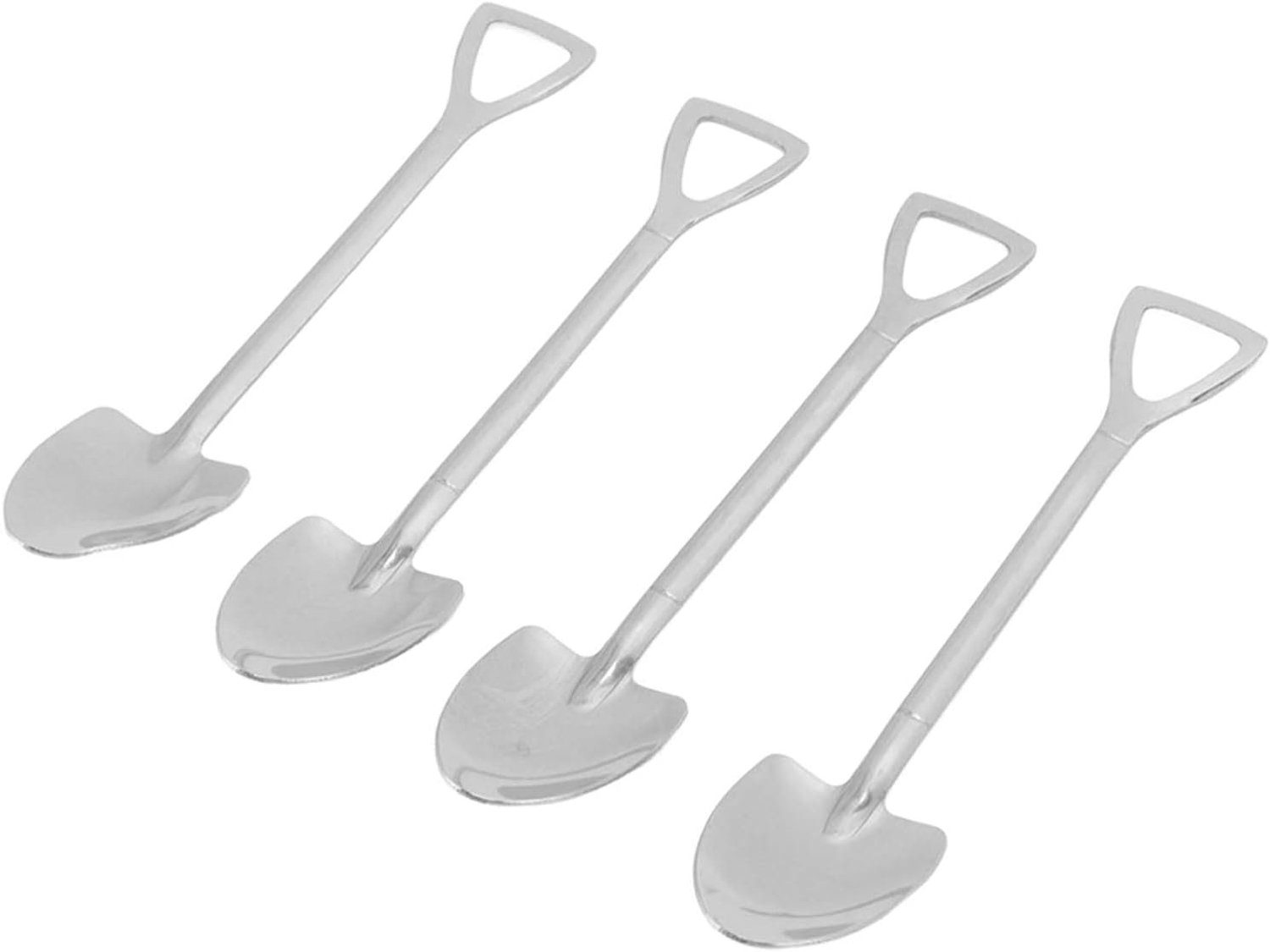 Annadue 4 Stuks Roestvrijstalen Scheplepel voor Desserttaart (4 puntige