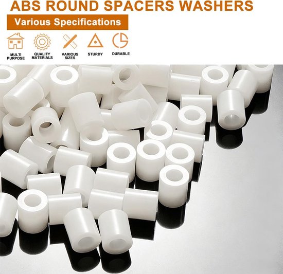 20 Stuks Kunststof Afstandshulzen voor M6 Schroeven - Witte ABS Ronde Afstandshouders Kunststof Afstandshulzen Zonder Draadbus Isolatie Ringen Afstandshuls, M6×11×12mm — afbeelding 2