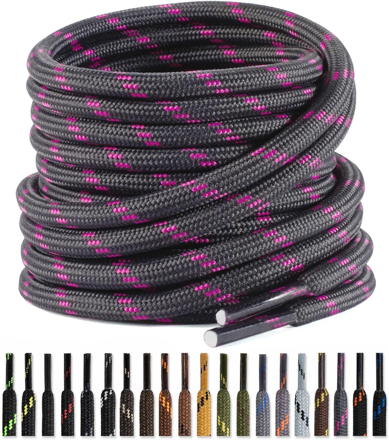 2 paar laarzen veters rond [4.5mm], scheurbestendige schoenen riemen voor wandelschoenen, werkschoenen, vrouwen