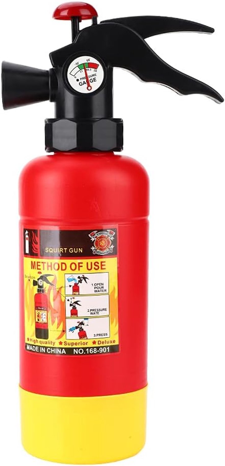 Demeras Fireman Extinguishers, Vivid Design 29×14×8cm Gift Plastic Portable Extinguisher Toy for Play