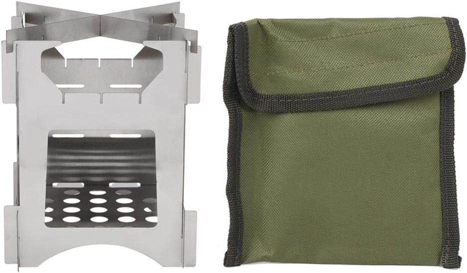 Draagbare roestvrijstalen opvouwbare houtkachel, mini-houtkachels voor buiten kamperen, reizen, wandelen, picknick Cateringmateriaal voor buiten