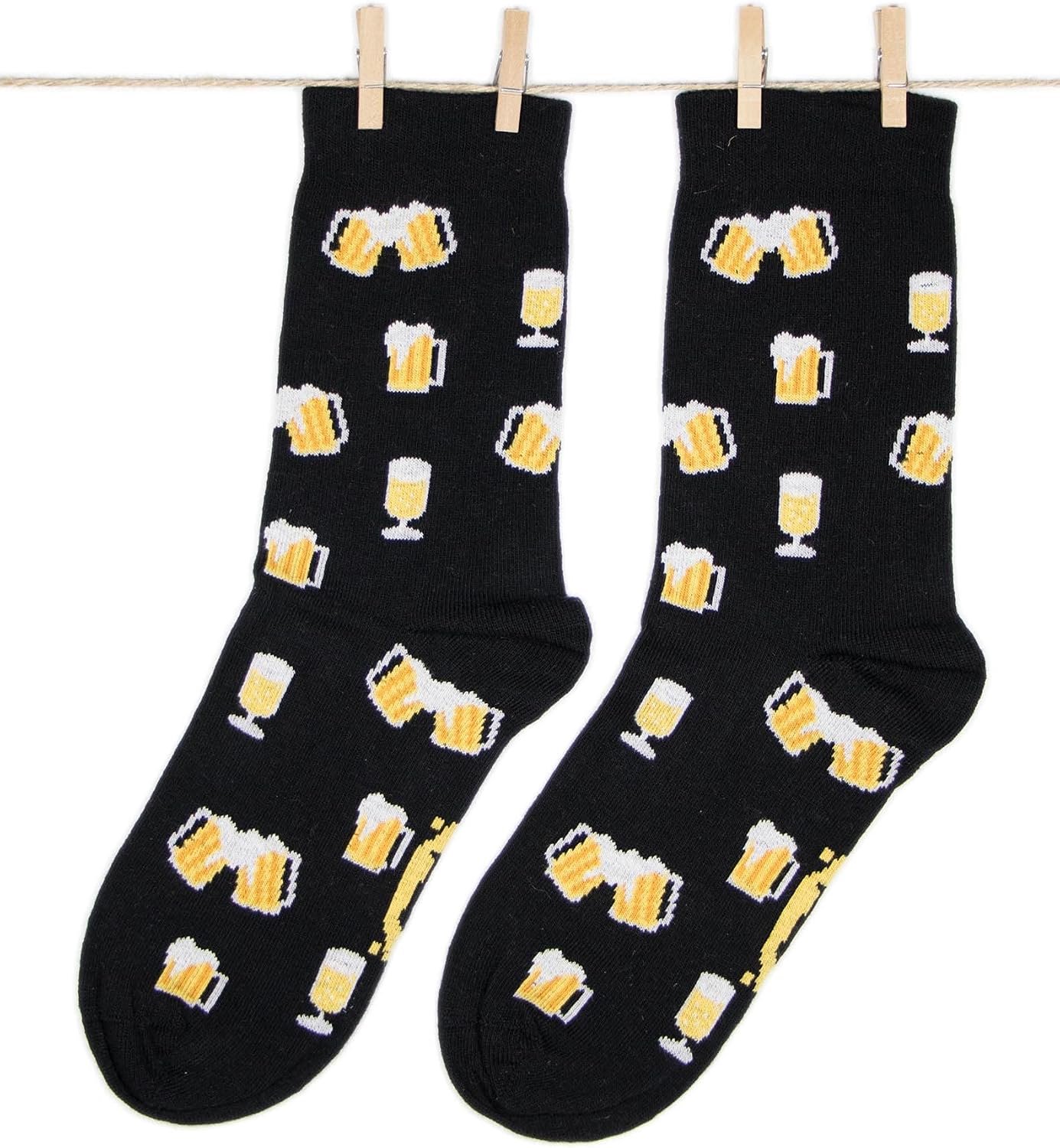 Sokken Bier Zwart Heren en Dames - Grappige Originele Kleurrijke Premium Socks Funny Happy Socks Men Women Geschenk