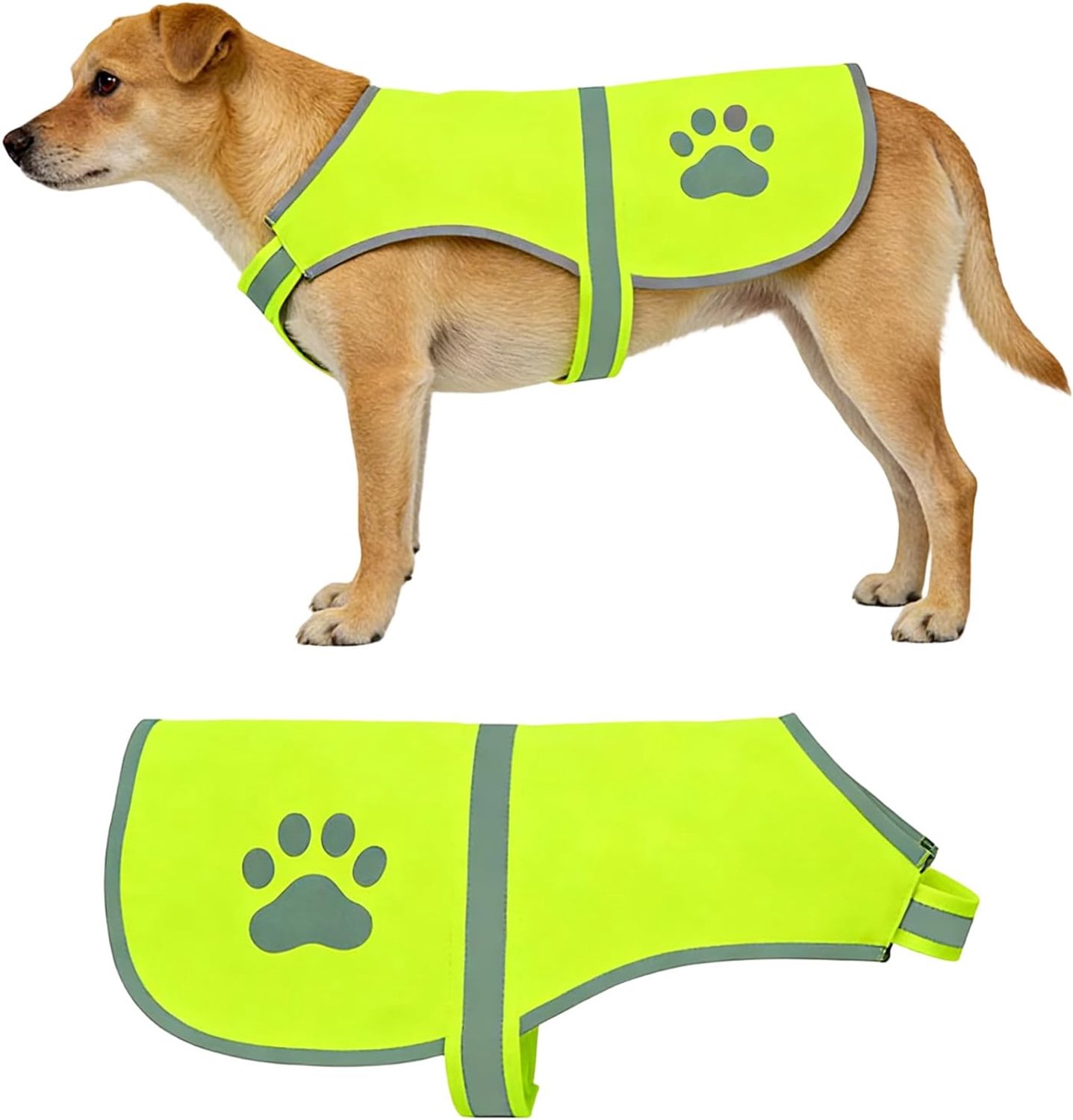 Veiligheidsvest voor honden, veiligheidsvest voor honden, hoge zichtbaarheid, veiligheid verhogen, verstelbaar, met klittenbandsluiting voor bevestiging, geschikt voor nachtelijke activiteiten