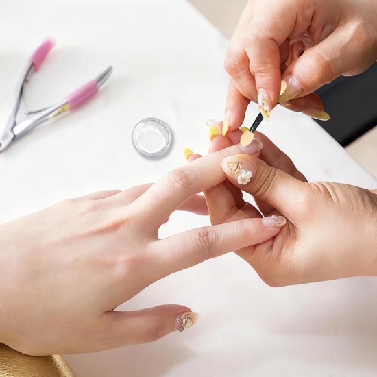 4 Stuks Nagellak Aurora Poeder, 3 Stuks Kleine Borstels, Transparante Verchroomde Nagel Glitter Poeder, Met Glans En Spiegeleffect, Handgemaakte Nagel Sieraden. — afbeelding 2