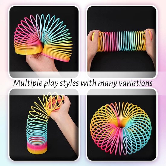 2 Stuks Regenboog Spring Set, Spiraal Regenboog Veer voor Volwassenen, Grote Rainbow Veer voor Feestgeschenken of Cadeaus (6.5 x 6cm) — afbeelding 5