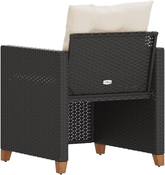 Relax tuinstoel met kussen van zwart polyrotan, tuinstoel, tuinstoel, relax-tuinstoel-366317 — afbeelding 5