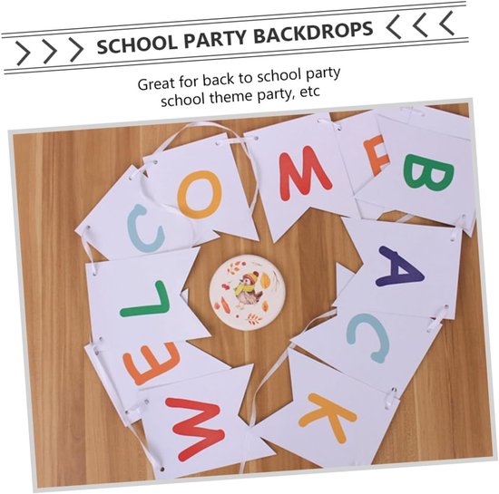 2 Stuks Vrolijke Schoolklaslantaarns Decoratieve Terug Naar School Banners Lichtgewicht Feestversiering Voor Schoolfeest — afbeelding 4