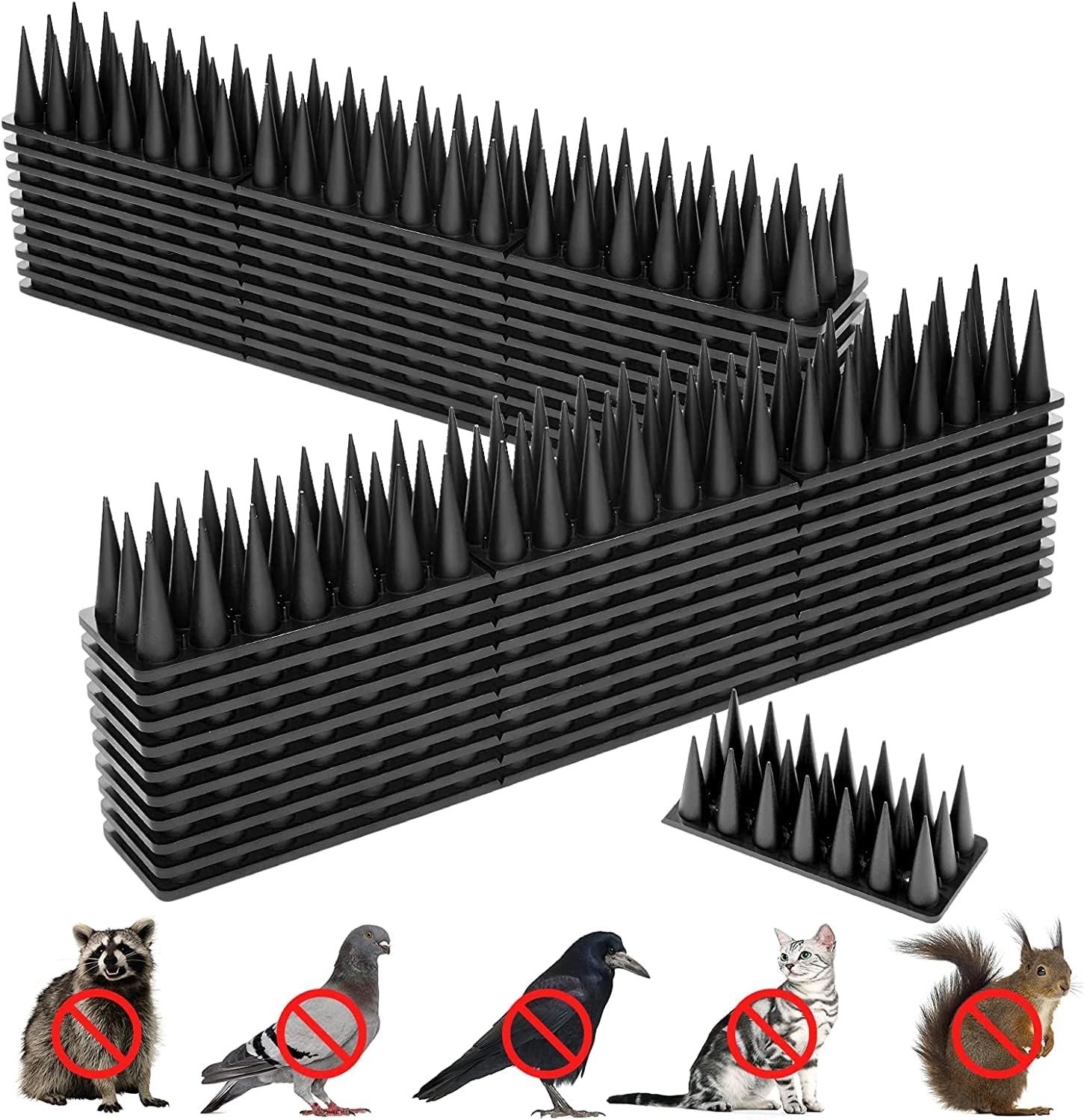 Effectieve Vogelwering met 12 Stuks Plastic Spikes, 5.1 m voor Balkon, Hekken en Muren, Bescherming tegen Duiven en Vogels