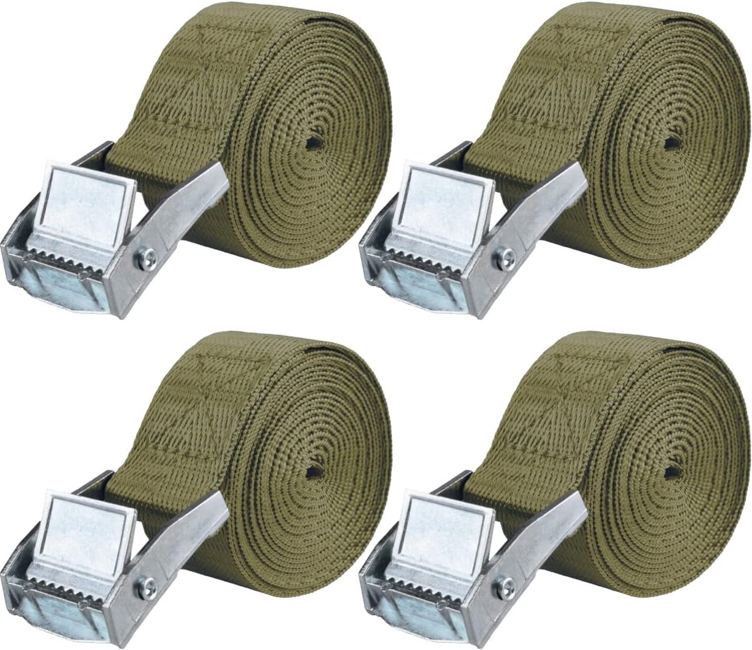 Ratcheting Tie Down Straps in Army Green - 3 meter Lange Verstelbare Spanbanden voor Veilig Transport en Bevestigen van Lading