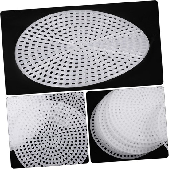 30 Stuks kruissteek mazen Gaas naaien circulaire cirkel planken mesh canvas rond quiltend rondes snijbaar borduurraster herbruikbaar vorm mesh mat vormen netto stof maken — afbeelding 4