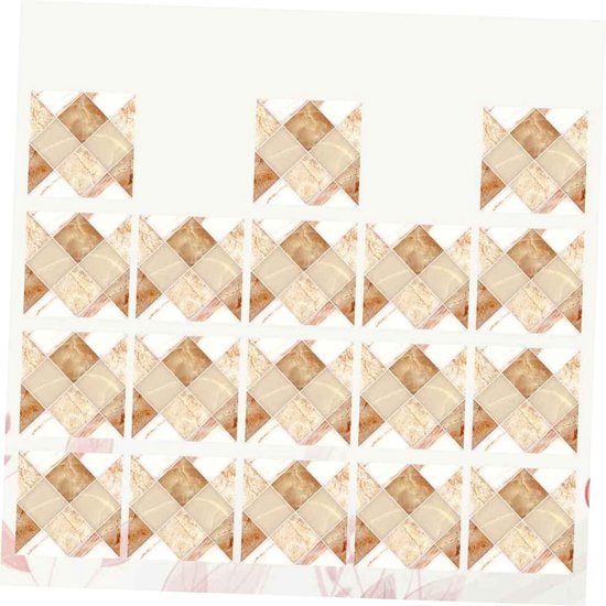 18 Stuks Delige Zelfklevende Tegelstickerset Waterbestendig Hittebestendig Imitatie Marmer Mozaïek Design Bruine Koffiekleurige Muurdecoratie voor Keuken Badkamer — afbeelding 3