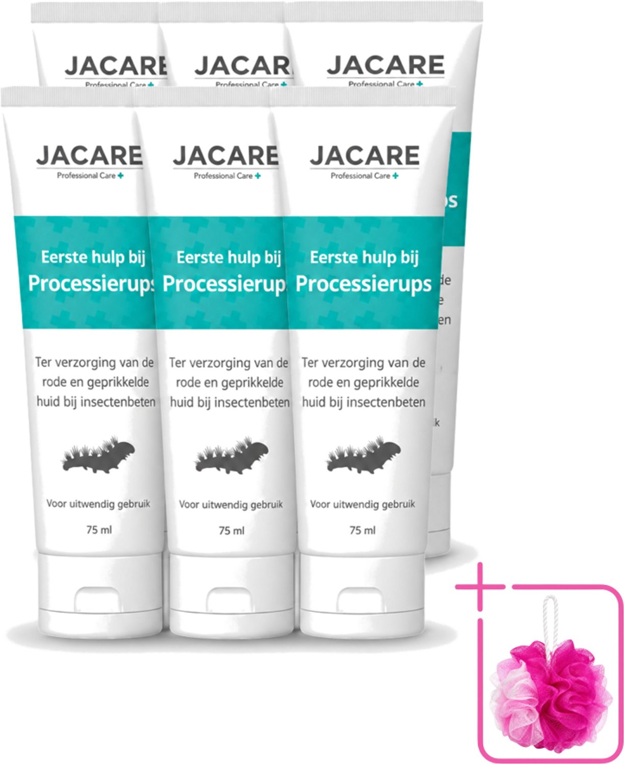 6 x Jacare – Gel – Processierups – 75 ml - Bulkverpakking - Processierups gel - Douchemop - Jeuk verlichting