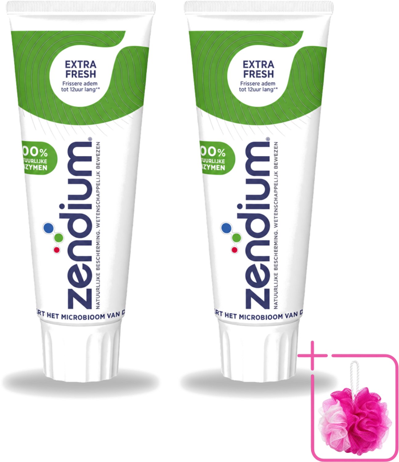 2 x Zendium - Extra Fresh - Tandpasta - Natuurlijke Enzymen - 75 ml - Bulkverpakking - Tandpasta - Douchemop - Enzymen