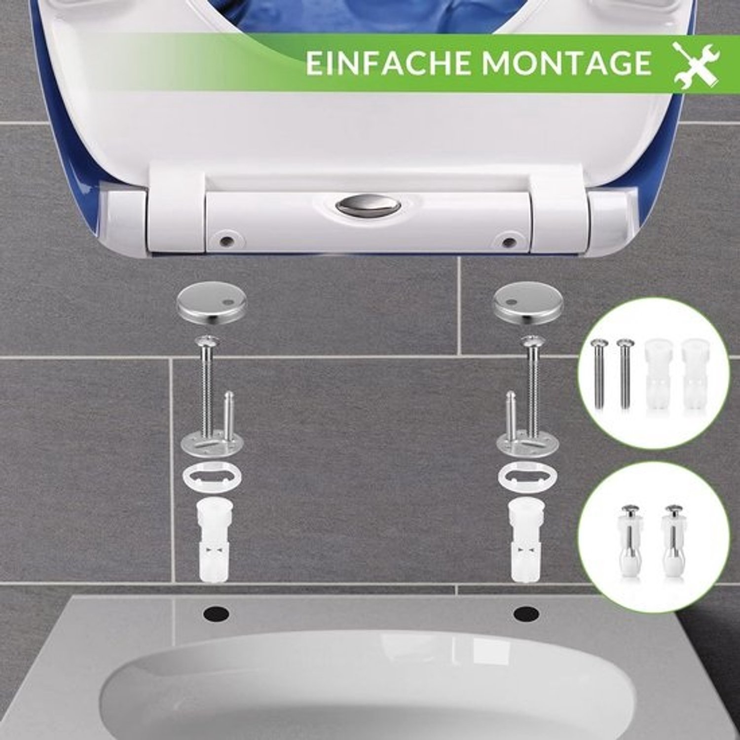 Wc-bril - met soft-close - antibacterieel, universele pasvorm en bamboedesign