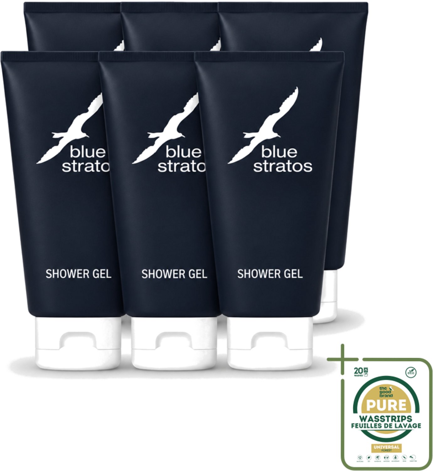 6 x Blue Stratos - Douchegel - Verfrissende Geur - 200 ml - Wasstrips - Douchegel - Douchegel Man - Douchegel Fris - Douchegel Klassiek - Douchegel Voor Mannen
