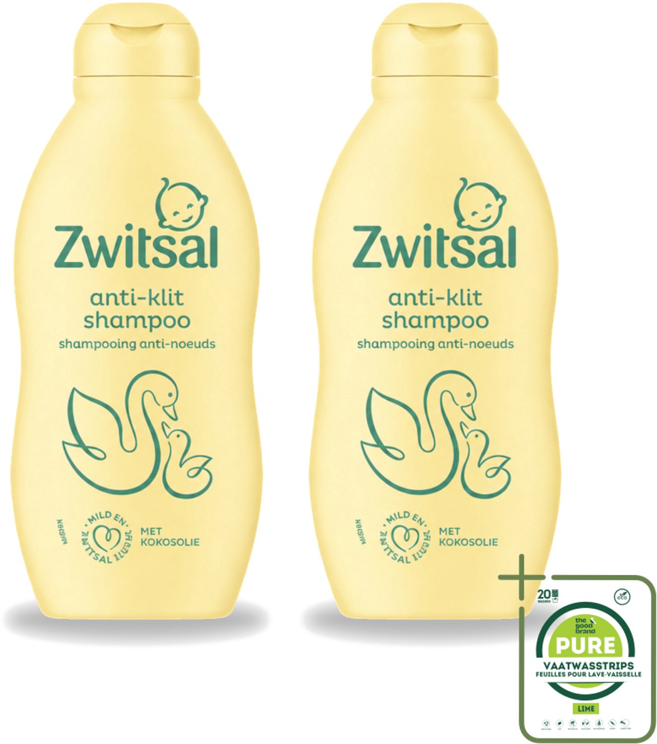 2 x Zwitsal – Shampoo – Anti Klit – 200 ml - Grootverpakking - Baby Haar Reinigen - Anti Klit Shampoo - Zwitsal Baby Shampoo - Baby Haar Verzorging - Zwitsal Anti Klit