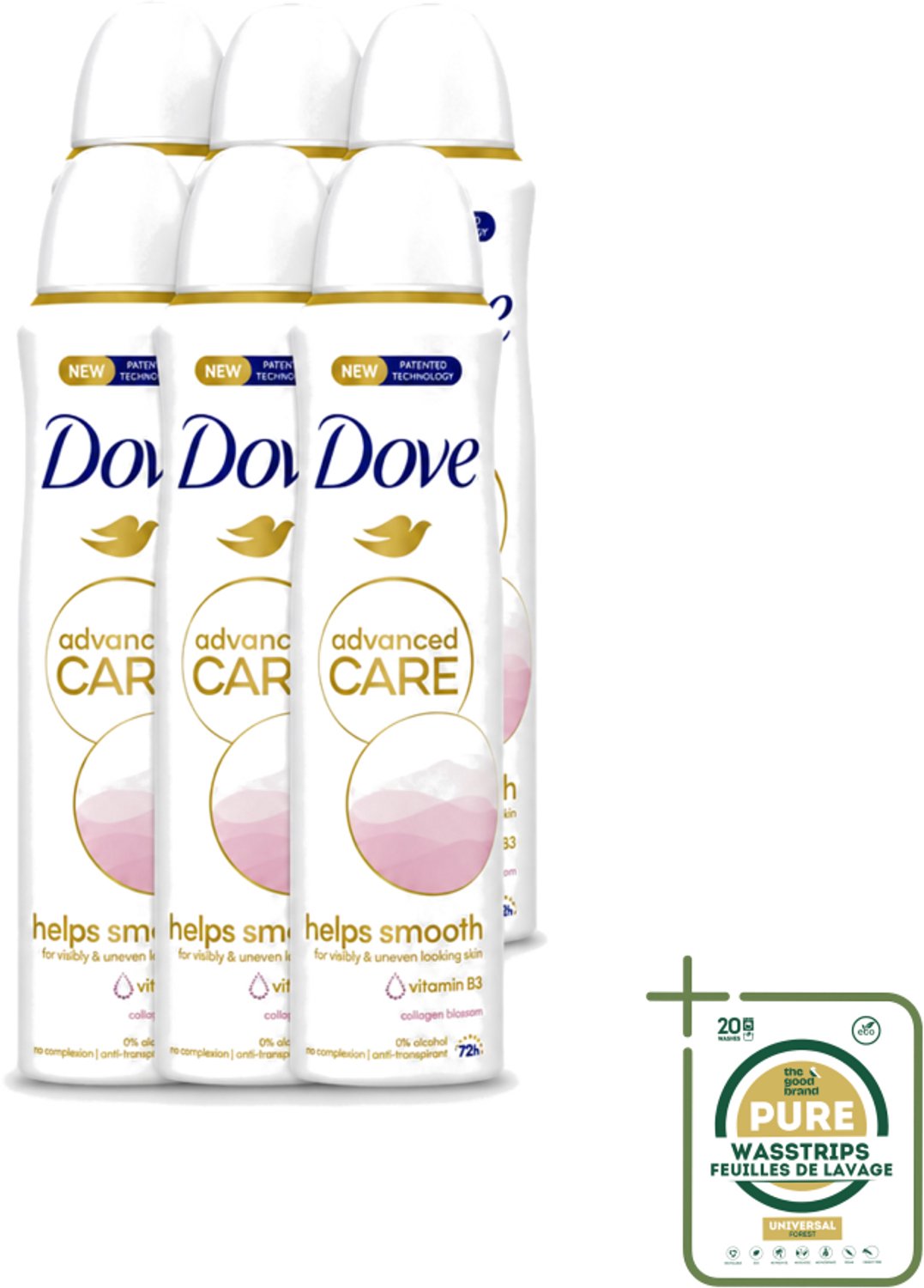 6 x Dove – Deodorant Spray – Helps Smooth Advanced Care – 150 ml - Deodorant Spray - Huidverzorging - Okselhuid Verzorging - Alcoholvrije Deodorant - Huidcomfort