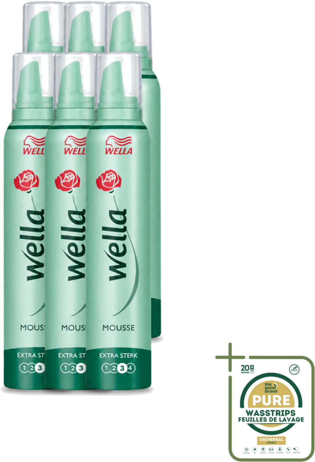 6 x Wella Forte Mousse Extra Strong - Haarmousse - Ultra Sterke Versteviging - Flexibel en Soepel - 200 ml - Haarmousse - Versteviging - UV Bescherming - Stevigheid - Flexibiliteit