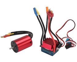 Borstelloze motor ESC-kit 3600KV Hoge prestaties 35A borstelloze ESC met CNC-gefreesde aluminium covers voor 1/14 1/16 RC-auto's Rode kleur