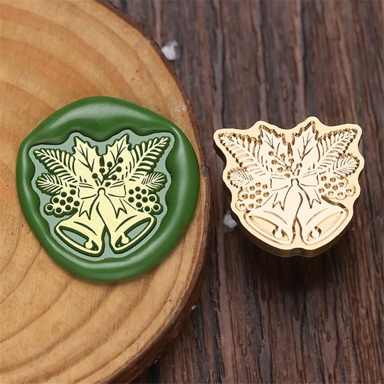 Vintage zegelstempel met kerstpatroon voor plakboeken, verzegelende stempelkop vervanging voor uitnodigingen envelop reliëf zegel — afbeelding 2