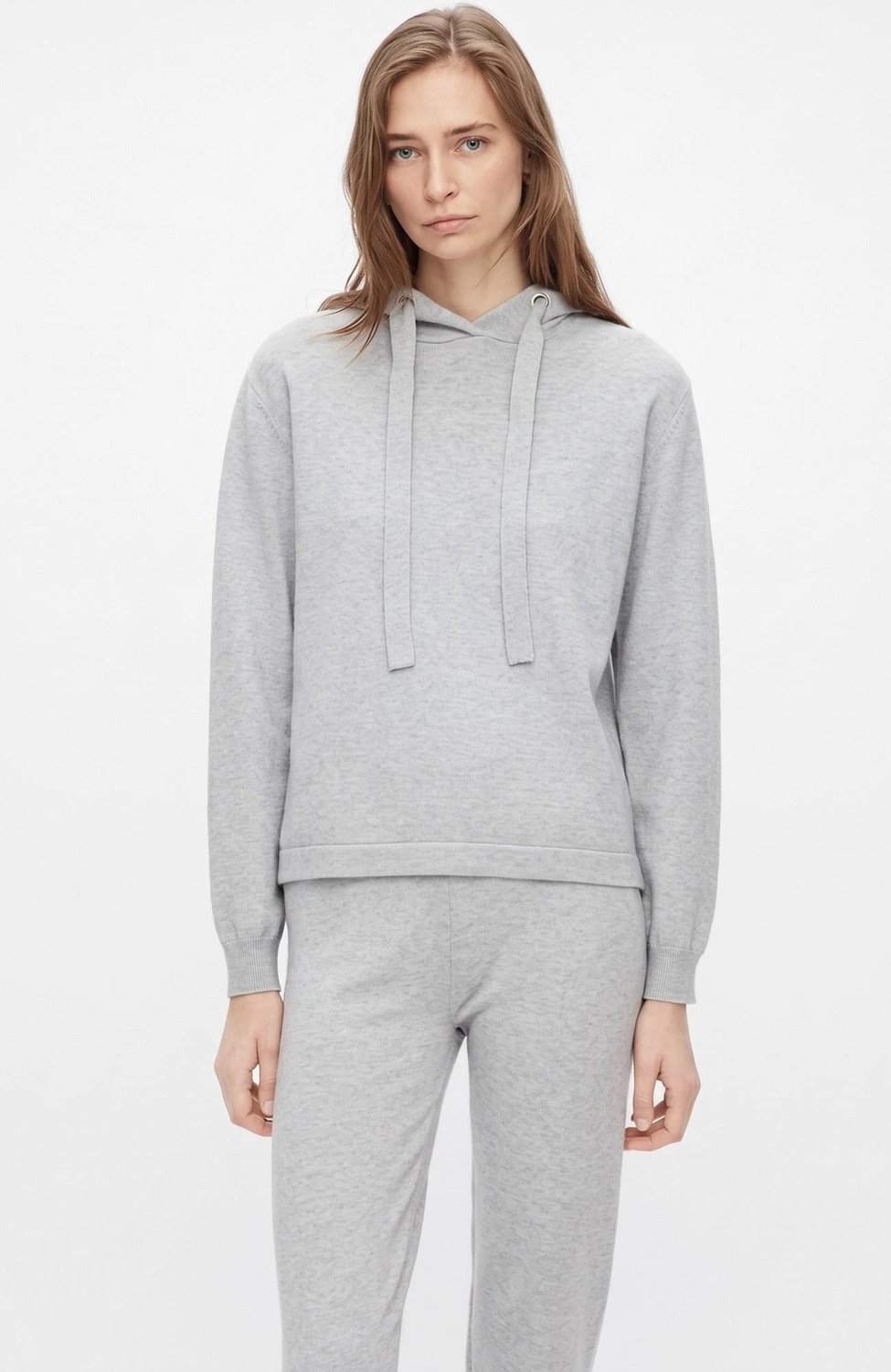 Pieces Lounge shirt / Hoodie - Grey Melange - Dames Loungewear hoodie grijs