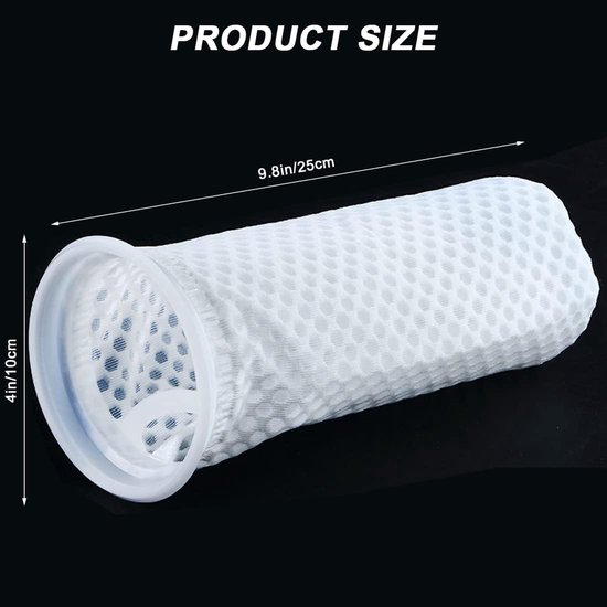 6 stuks 4 inch 150 micron honingraat filtersokken, marine aquarium filtersokken 3D honingraat ontwerp, anti-overloop filtersok voor zoutwater aquarium gebruik in zoetwater zout water aquarium — afbeelding 5
