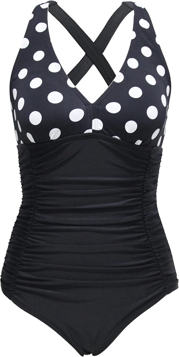 Laorchid Badpak voor dames, V-hals, eendelig, push-up, badmode, zwempak, hoge taille, badpak voor dames, buikweg
