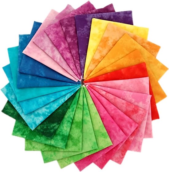 5 stuks katoenen patchwork stoffen 100% katoen Fat Quarters stofpakket meerkleurig patchwork stof handwerk naaien decoratiestof voor doe-het-zelf naaien quilten roze 20 x 20 cm — afbeelding 5