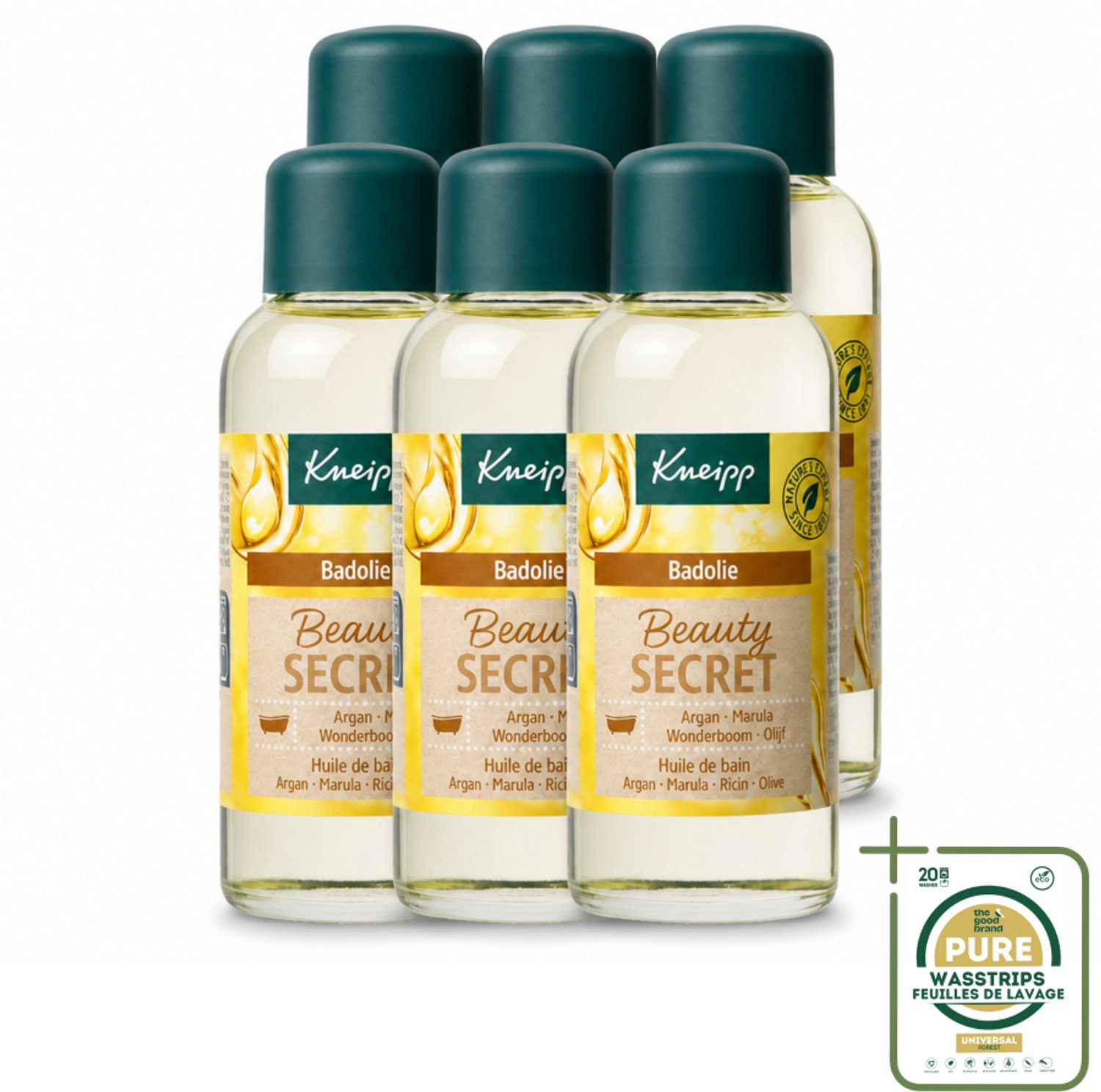 6 x Kneipp - Badolie - Beauty Secret - Voor alle huidtypen - 100 ml - Wasstrips - Badolie - Huidverzorging - Luxe Badolie - Natuurlijke Badolie - Huidverzorging Voor Alle Huidtypen