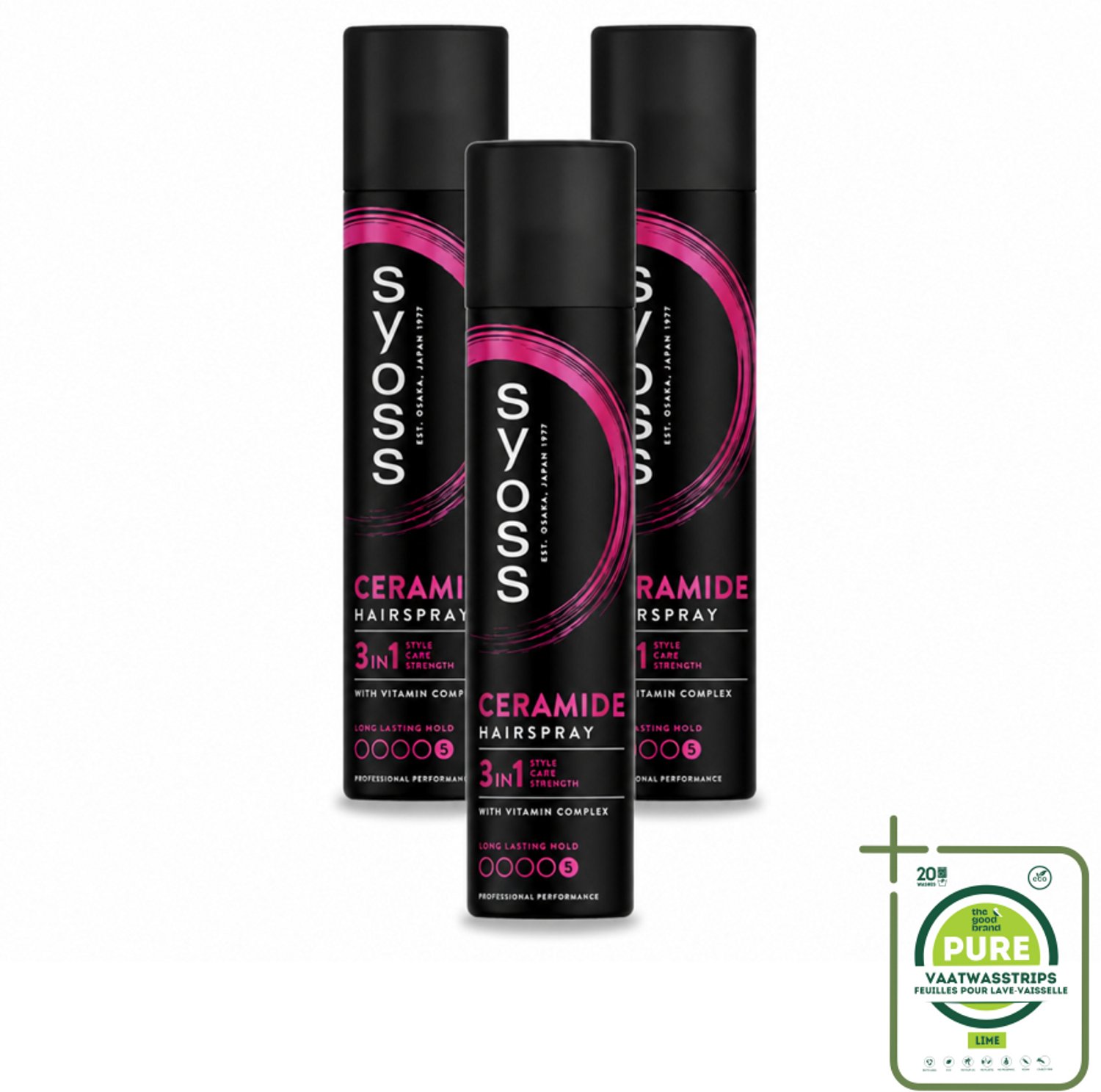 3 x Syoss - Ceramide - Haarspray - Herstelt Haarvezels - 300 ml - Grootverpakking - Haarspray - Haarherstel - Haarverzorging - Ceramide - Panthenol