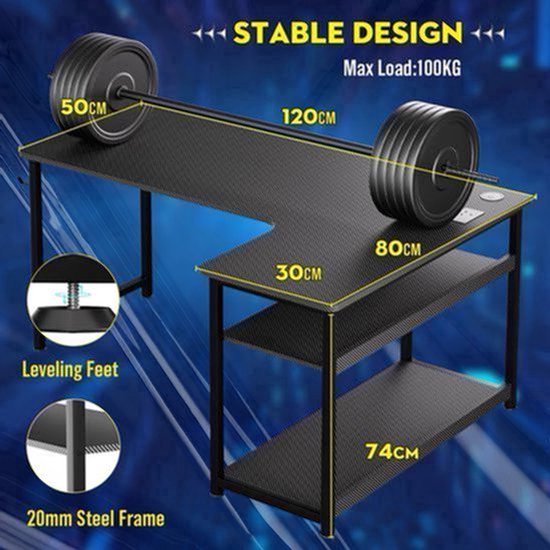 Gamestoel – Gaming Stoel – Bureaustoel – Racing Stoel – Verstelbare Stoel – Ergonomisch Design – Met Metalen Frame — afbeelding 4