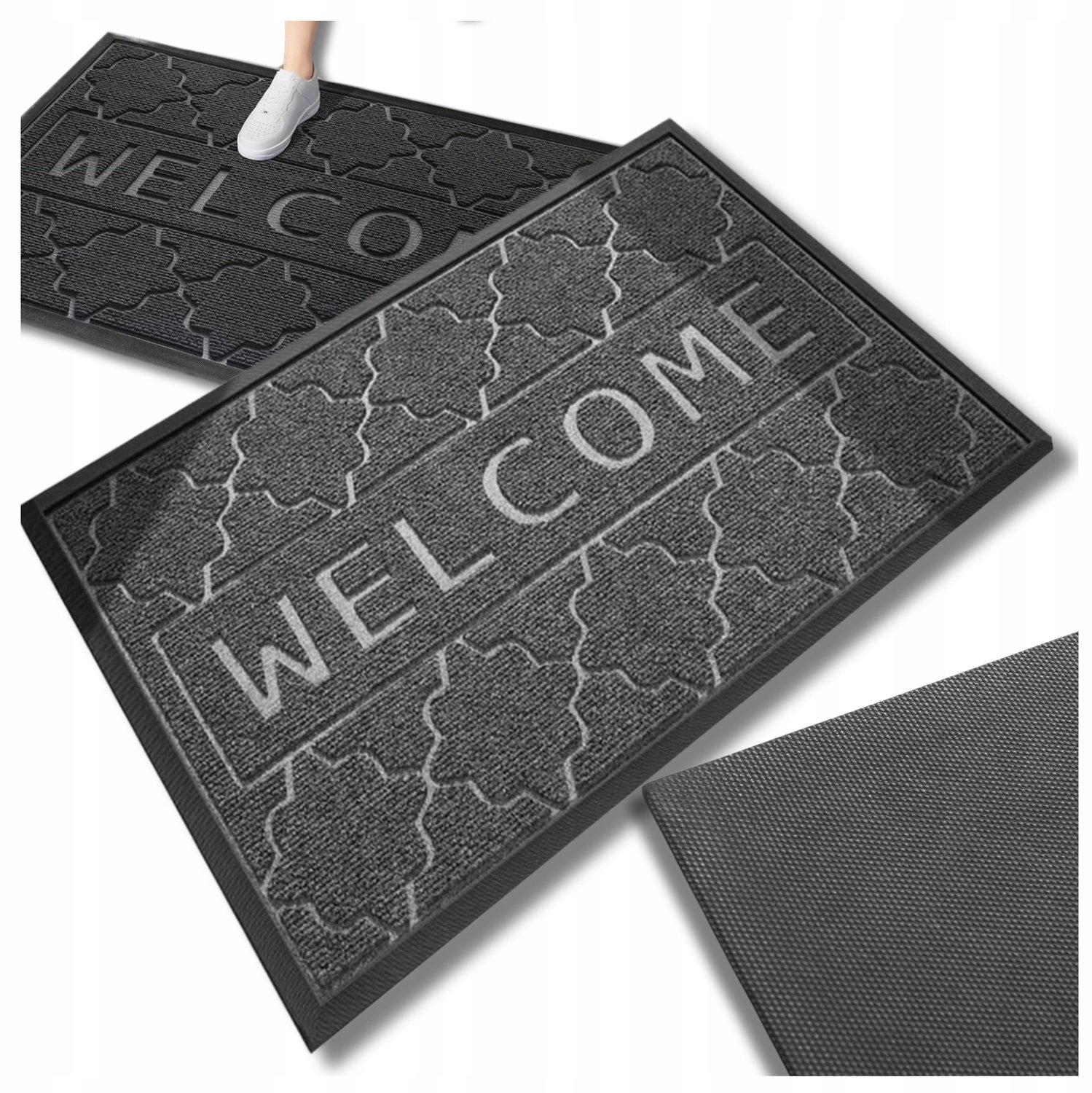 Woondecoratie: Antislip Deurmat "Welcome" 40x60 cm - Vuilafvoerend