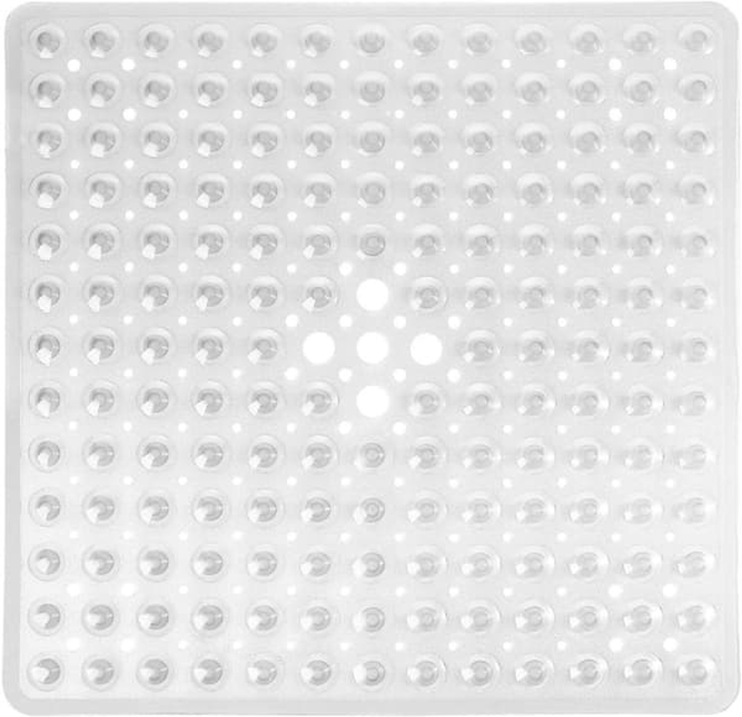 Antislip douchemat - Badkamermat - Transparant - Met zuignappen en drainagegaten - Vierkant - PVC