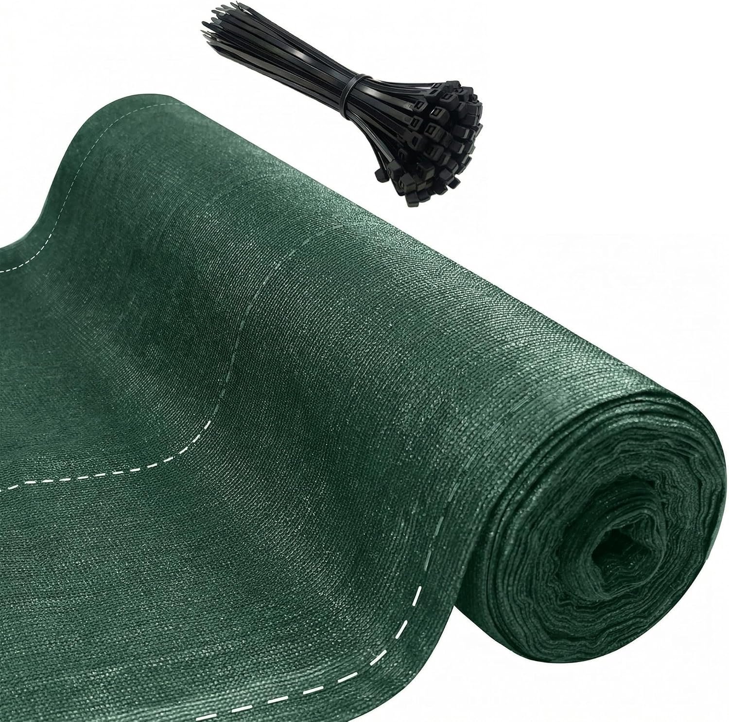 Inkijkwerend hek, 2 x 10 m, HDPE, 150 g/m², inkijkbescherming, uv-en winddicht, ademend, met oogjes en kabelbinders, inkijkbescherming voor tuin en balkon, groen