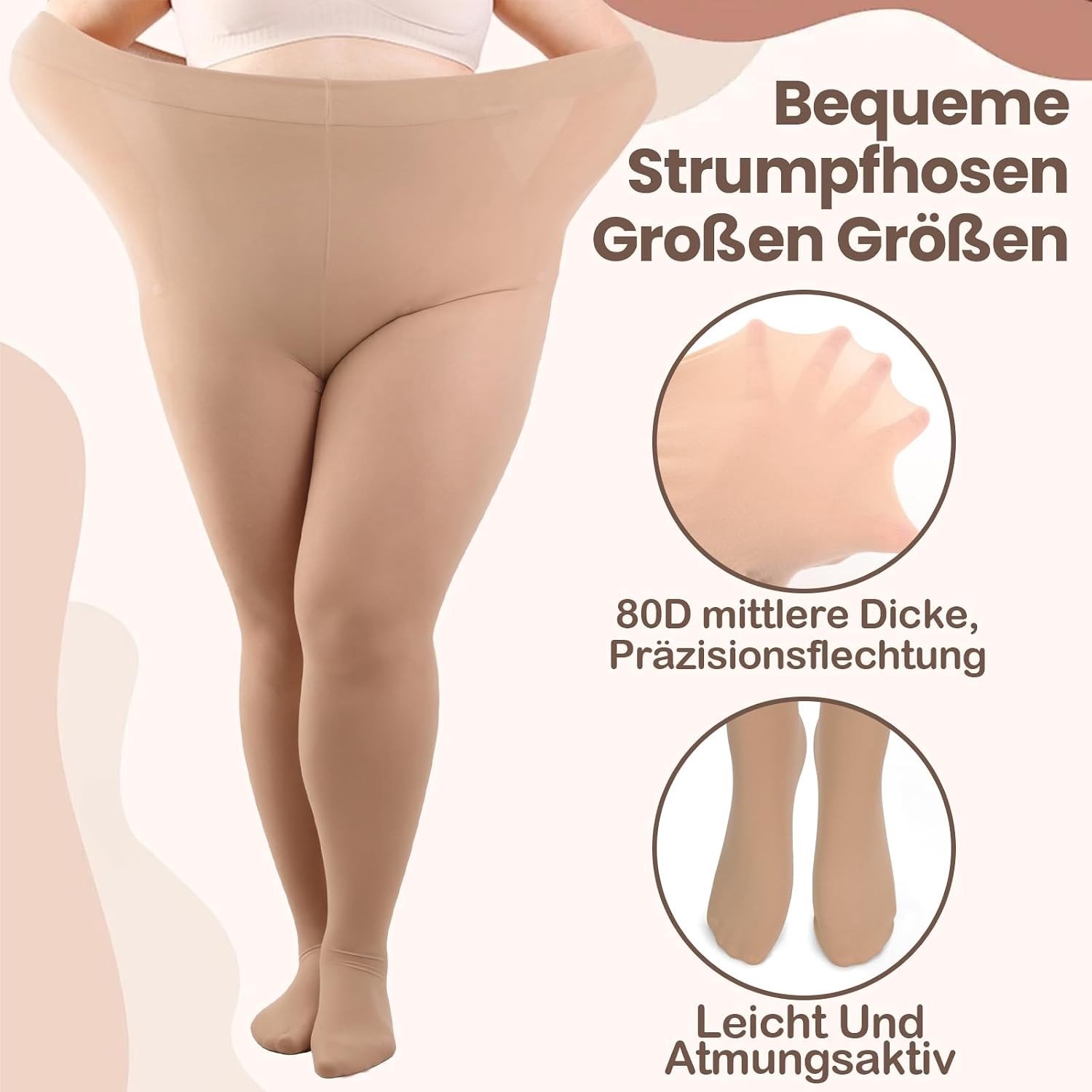 Plus Size Semi-Transparante Damespanty 80 Denier | Hoge Taille, Comfortabele Pasvorm, Curvy Tights