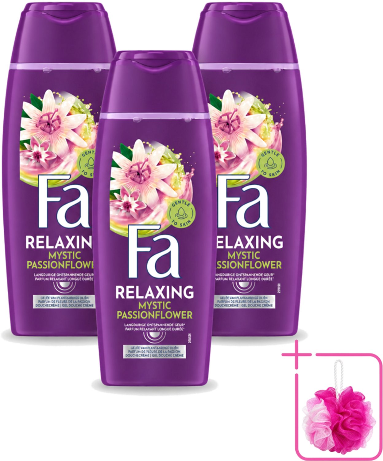 3 x Fa – Douchegel – Mystic Moments Shea Butter & Passion Flower – 250 ml - Bulkverpakking - Douchegel - Douchemop - Shea butter