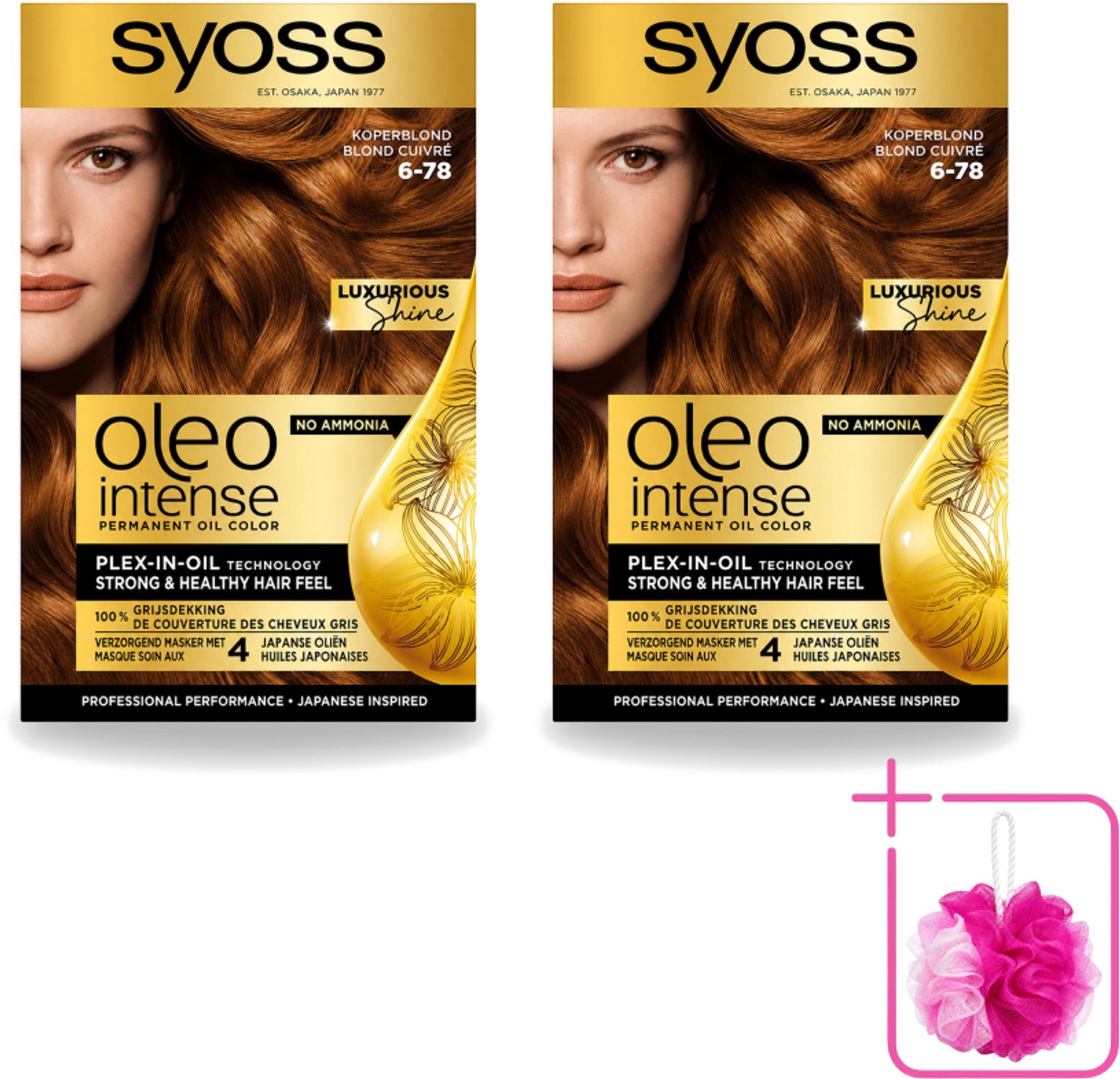 2 x SYOSS - Oleo Intense 6-78 - Haarverf - Permanente Haarkleuring - Koperblond - Langdurige Kleur - Bulkverpakking - Haarkleuring - Douchemop - Koperblond
