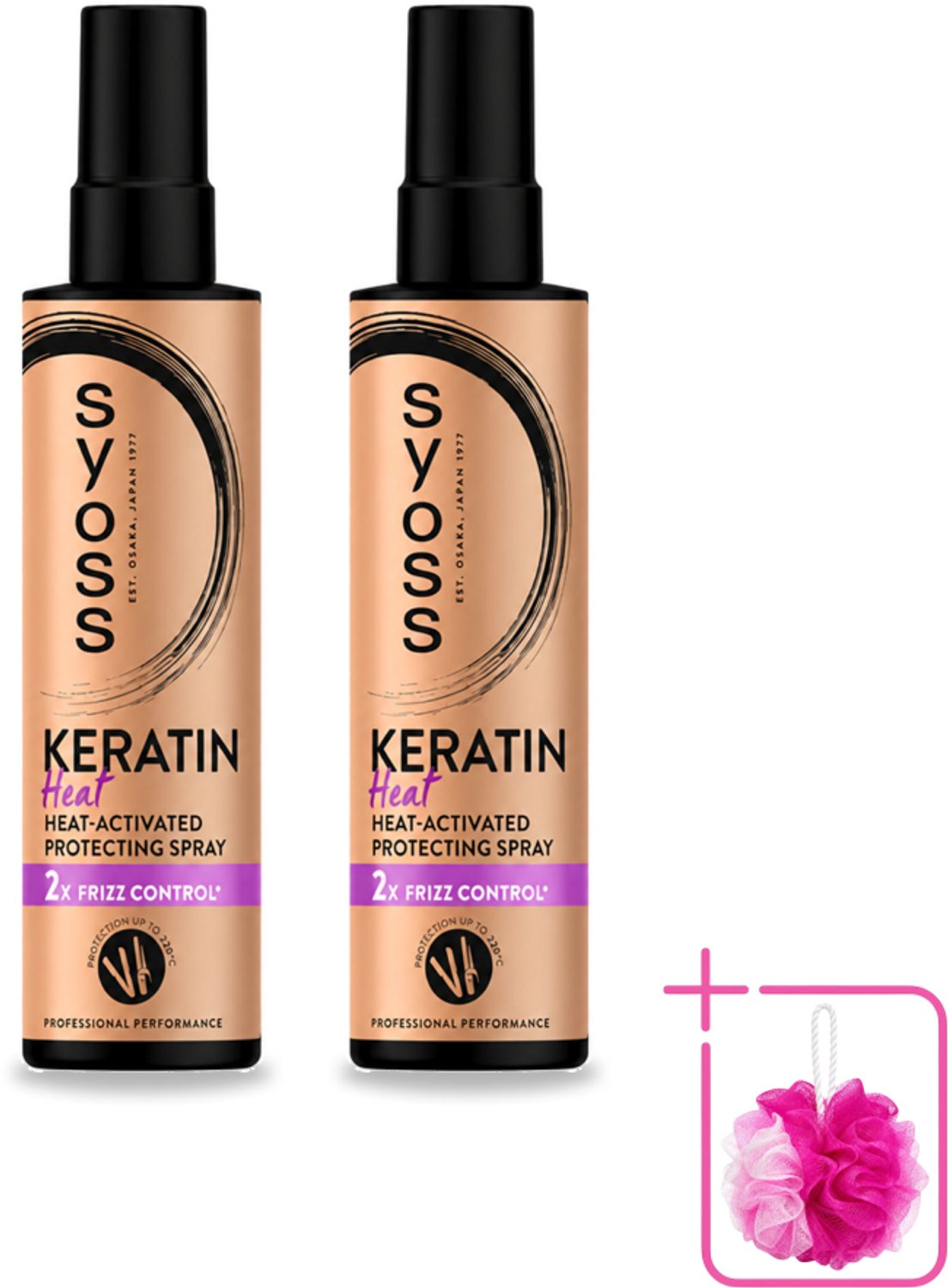 2 x Syoss - Keratin - Heatprotection Spray - Tot 220°C Bescherming - 200 ml - Bulkverpakking - Hittebescherming haar - Keratine spray