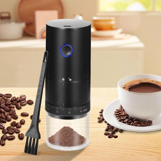 Elektrische Koffiemolen met 38 Instellingen voor Grofheid, USB Oplaadbaar, Keramische Kern voor Koffiebonen, Granen en Specerijen — afbeelding 5