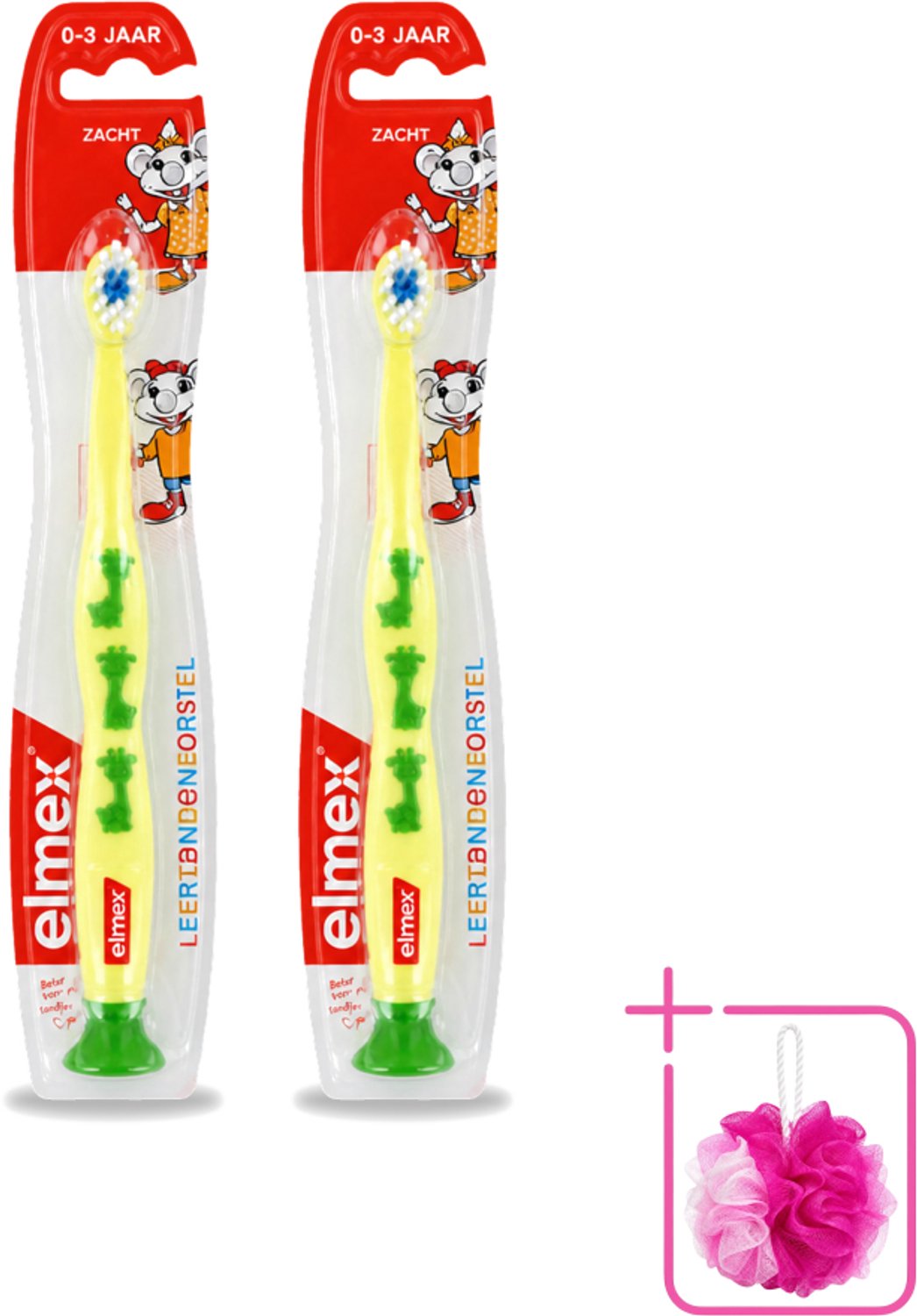 2 x Elmex - Tandenborstel - Leertandenborstel Zacht (0-3 jaar) - Peuterverzorging - 1 tandenborstel - Bulkverpakking - Leertandenborstel voor peuters - Tandenborstel voor melkgebit